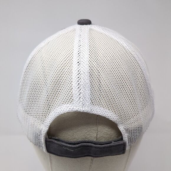 Bergara Strapback Trucker Hat Gray OS Adjustable Mesh Back Platinum Outdoor Cap - Picture 5 of 9